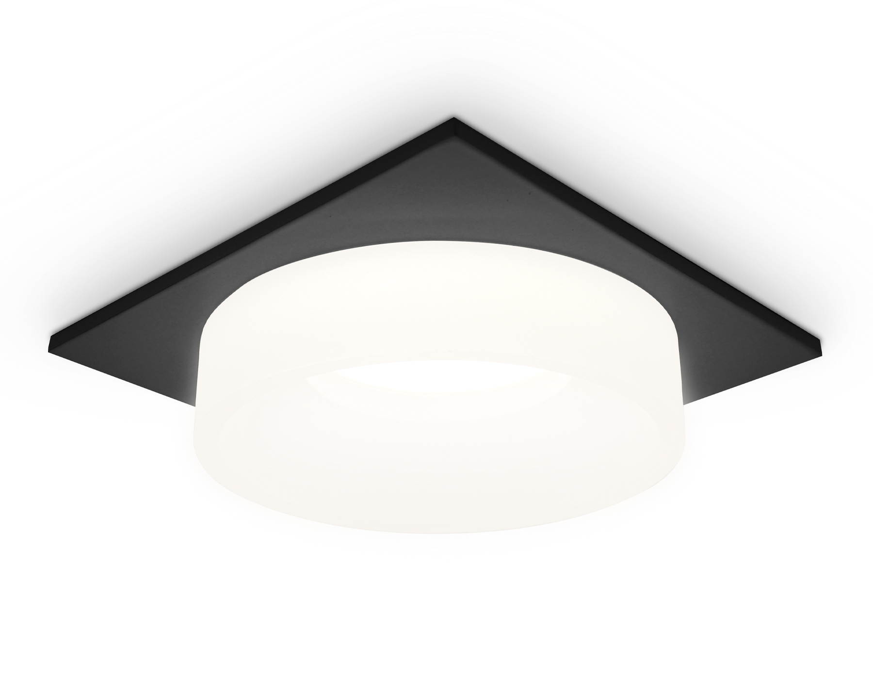 Встраиваемый точечный светильник с акрилом TN1316 SBK/FR черный песок/белый матовый
