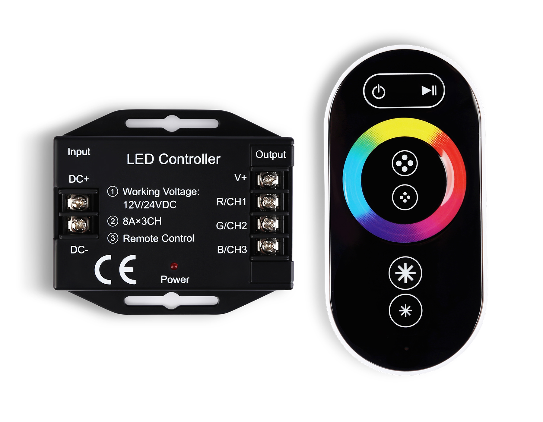 Контроллер для светодиодных лент RGB с сенсорным радио пультом 2.4G 24A 12V 288W/ 24V 576W GS11401 GS11401 GS11401