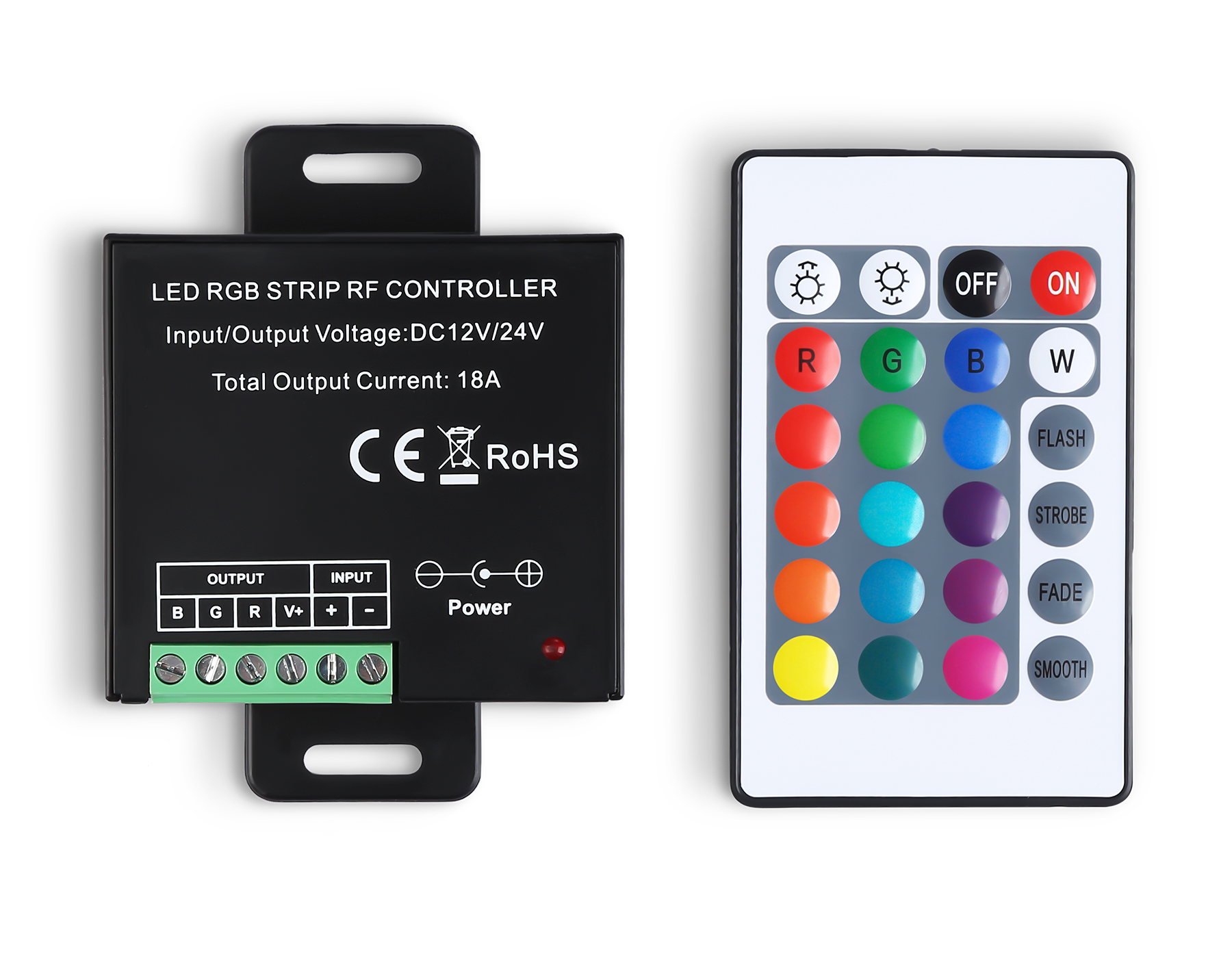 Контроллер для светодиодных лент RGB с радио пультом 2.4G 18A 12V 216W/ 24V 432W GS11301 GS11301 GS11301