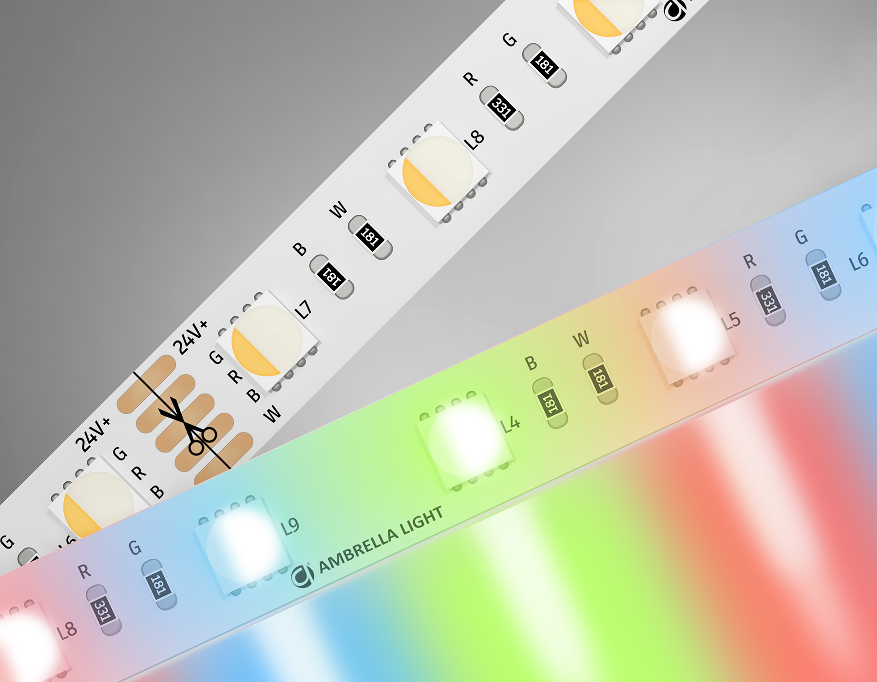 Светодиодная лента RGB с теплым белым светом GS4401 5050 60Led /10W m/ 24V IP20 RGBW+3000K 5m GS4401 GS4401