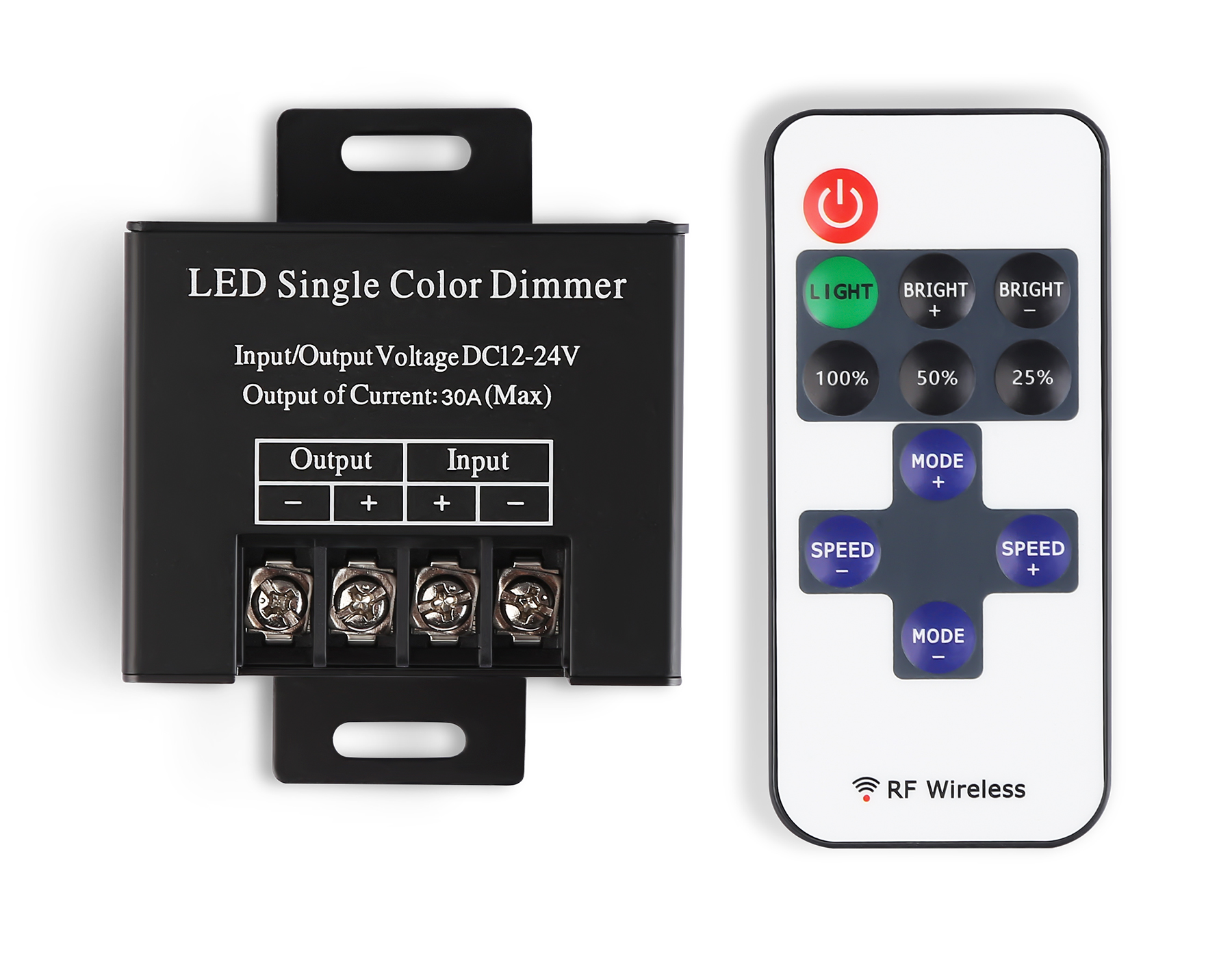 Контроллер диммер для одноцветных светодиодных лент с радио пультом 30A 12V 360W/ 24V 720W GS11051 GS11051 GS11051