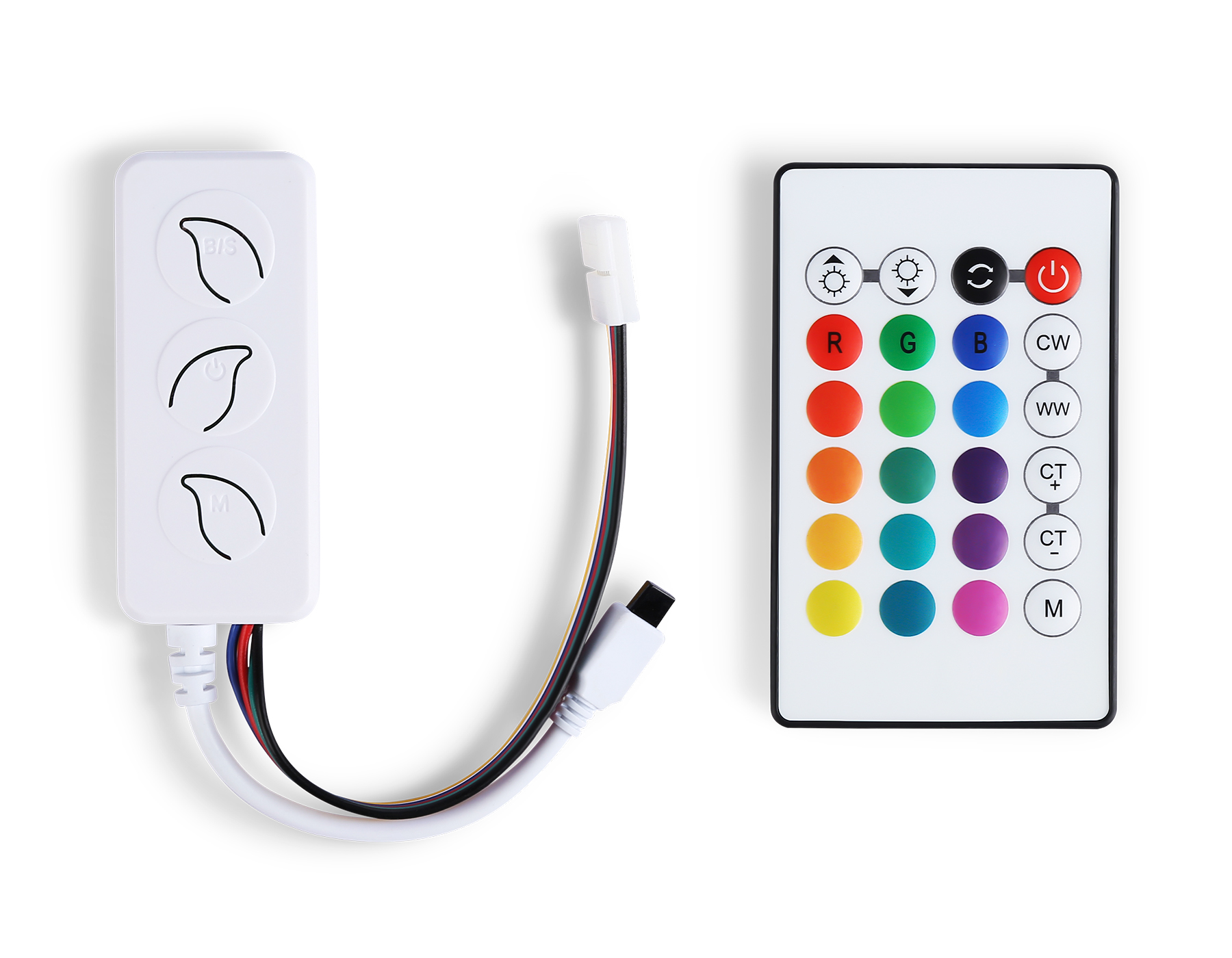 Контроллер WIFI Tuya для светодиодных лент RGB+CCT с управлением белого света c ИК пультом GS11601 GS11601 GS11601