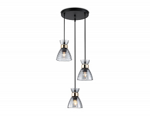 TR3408/3 BK/FGD/SM черный/золото/дымчатый E27/3 max 60W D345*1000