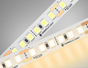 GS1301 2835 180Led/ 14.4W m/ 12V IP20 3000K/ 5000*8*1.2mm (2 конт.)