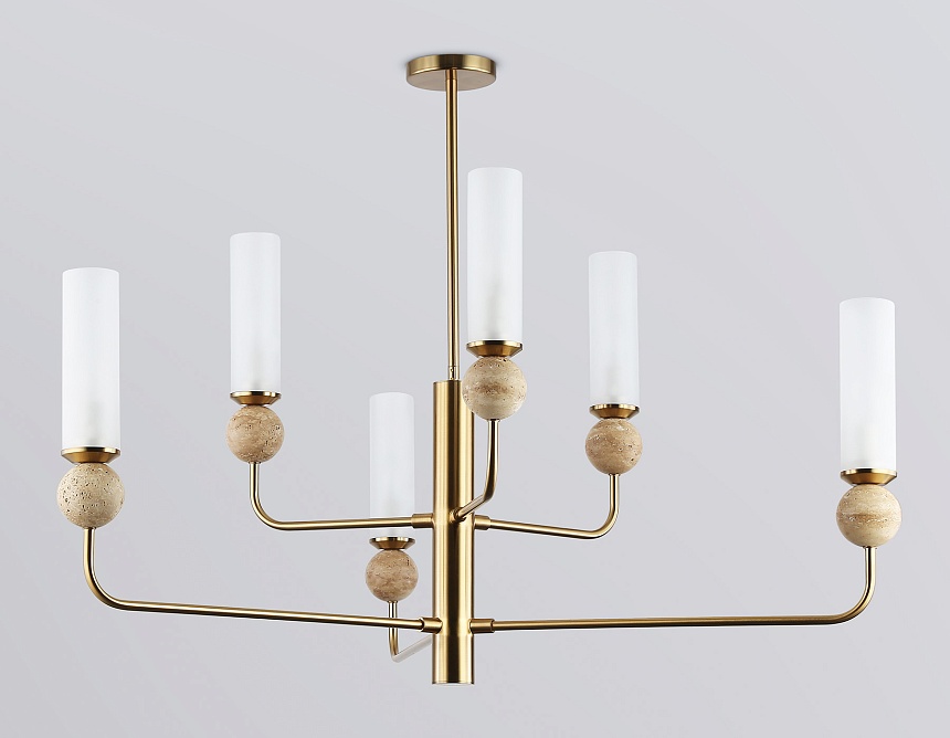 LH53251/6 BS/FR латунь/белый матовый E14*6 max 40W D1050*1445