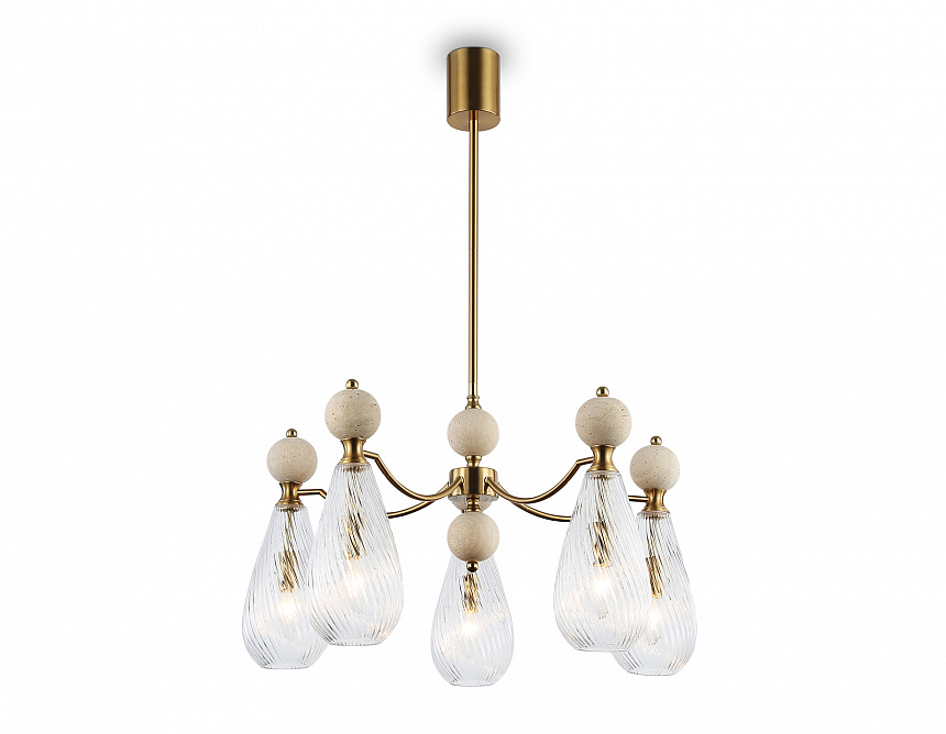 LH53286/5 BS/CL латунь/прозрачный E14*5 max 40W D675*900