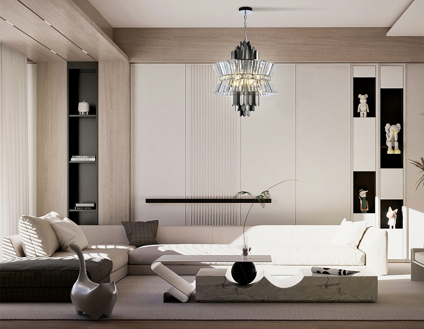 LH41020/12 BK/CL черный/прозрачный E14*12 max 40W D560*660