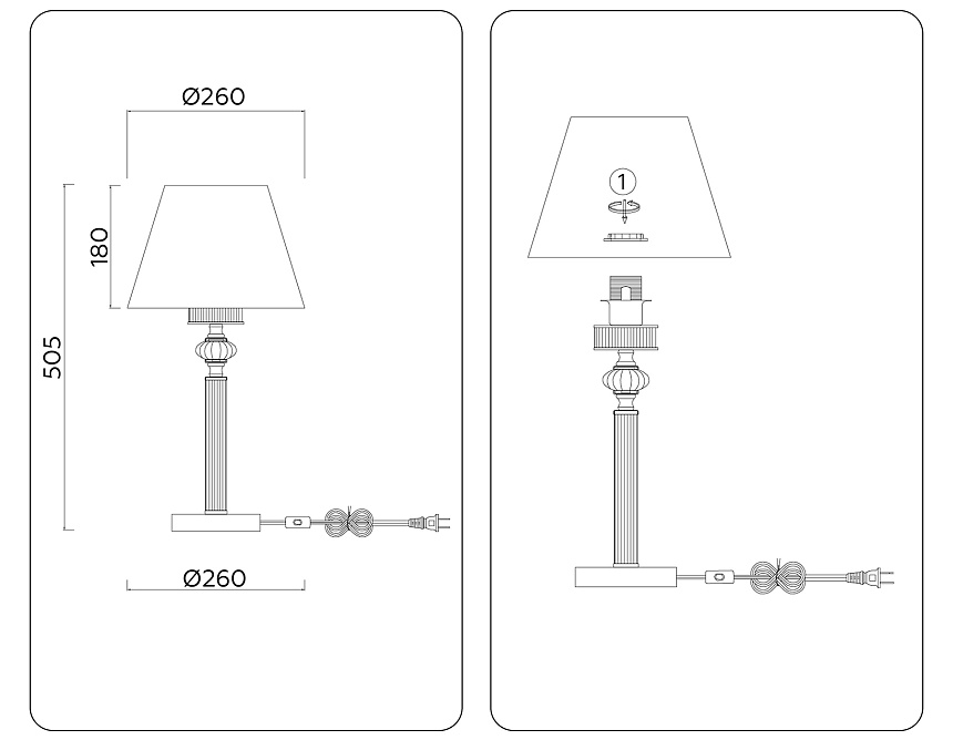 LH71007 BN/WH никель/белый E14 max 40W D260*505