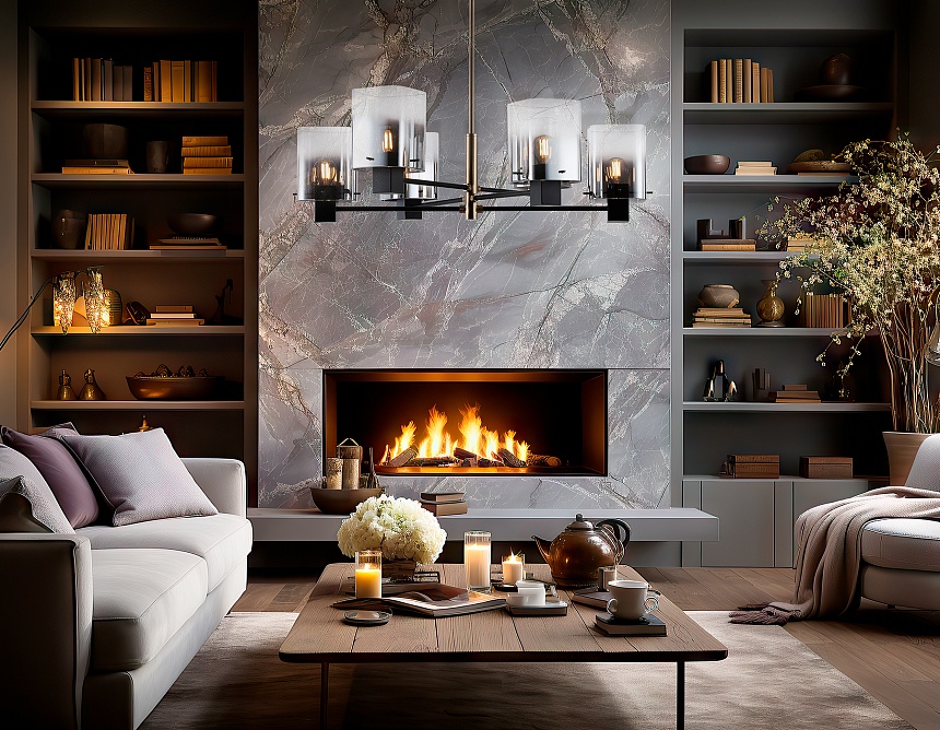 LH57041/6 BK/DBS/SM черный/темная латунь/дымчатый E14/6 max 40W D690*690