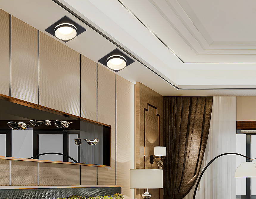 TN30710 BK черный GU5.3 92*92*36