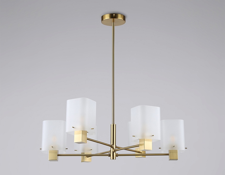 LH57031/6 BS/SM латунь/дымчатый E14/6 max 40W D690*690