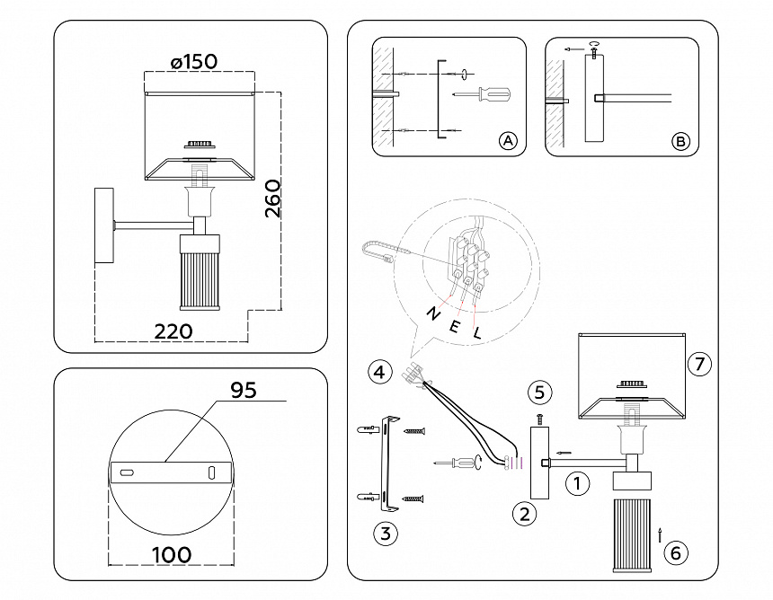 LH71305 CGD/WH золото/белый E14 max 40W 220*150*260