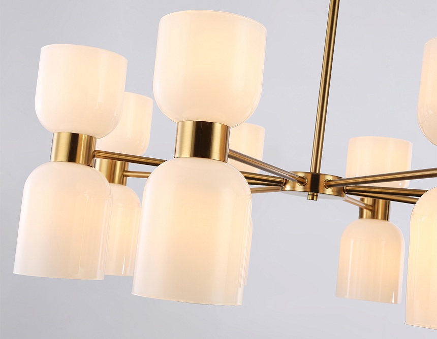 LH56095/16 BS/FR латунь/белый матовый E14*16 max 40W D860*510