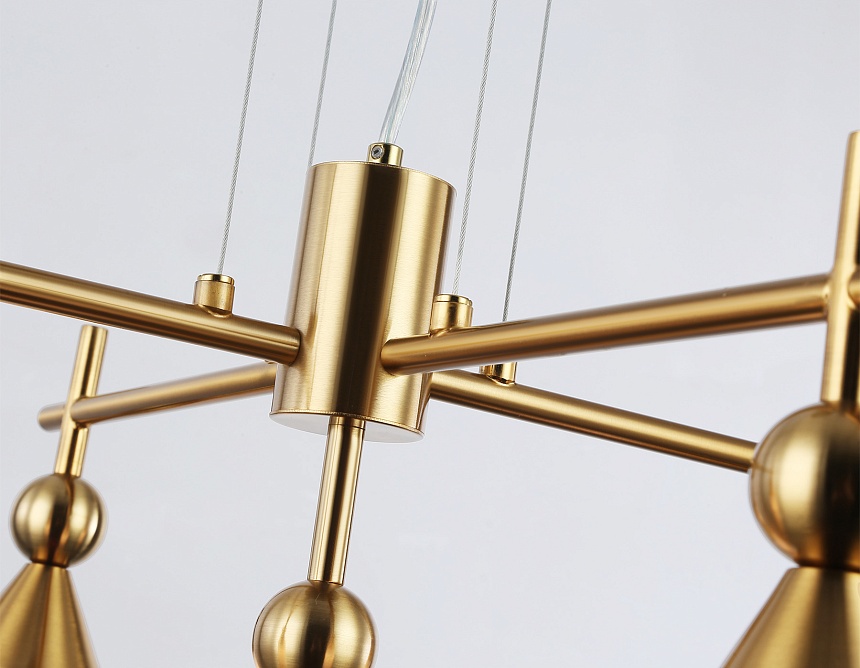 LH55276/5 BS/FR латунь/белый матовый E14*5 max 40W D520*1390