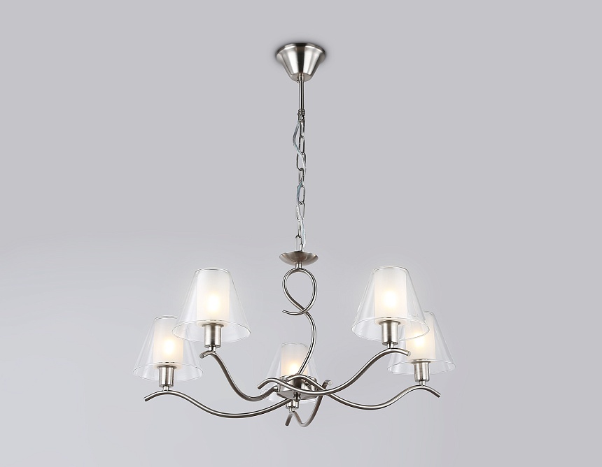 LH57081/5 SN/FR никель/белый матовый E14/5 max 40W D690*790