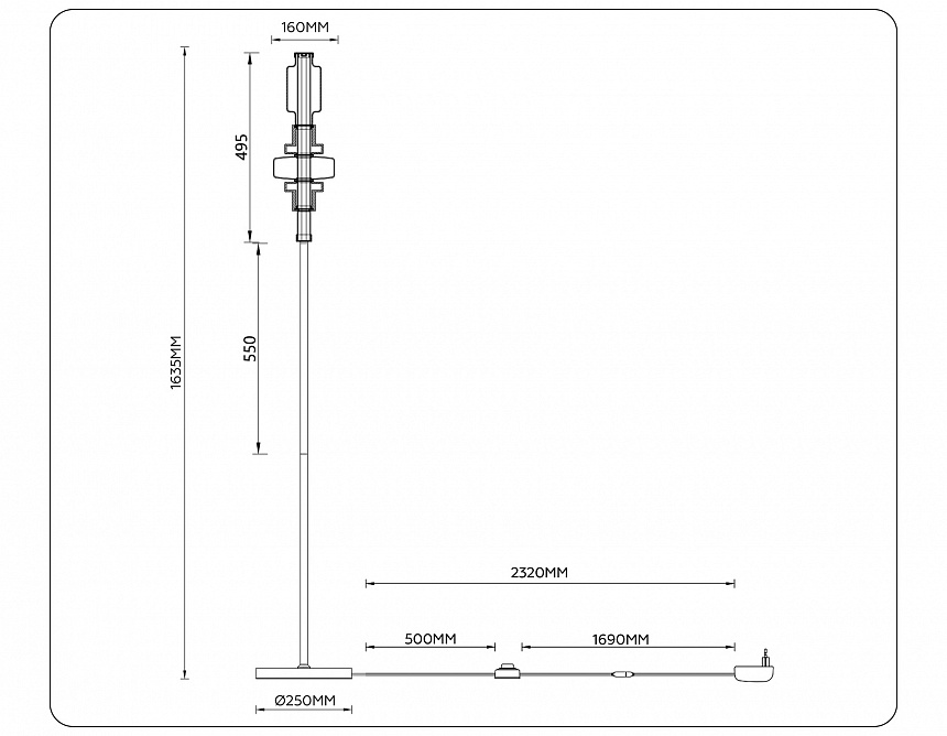 LH53132 GD/WH/GB золото/белый/серо-синий 8W 3000K D250*1635