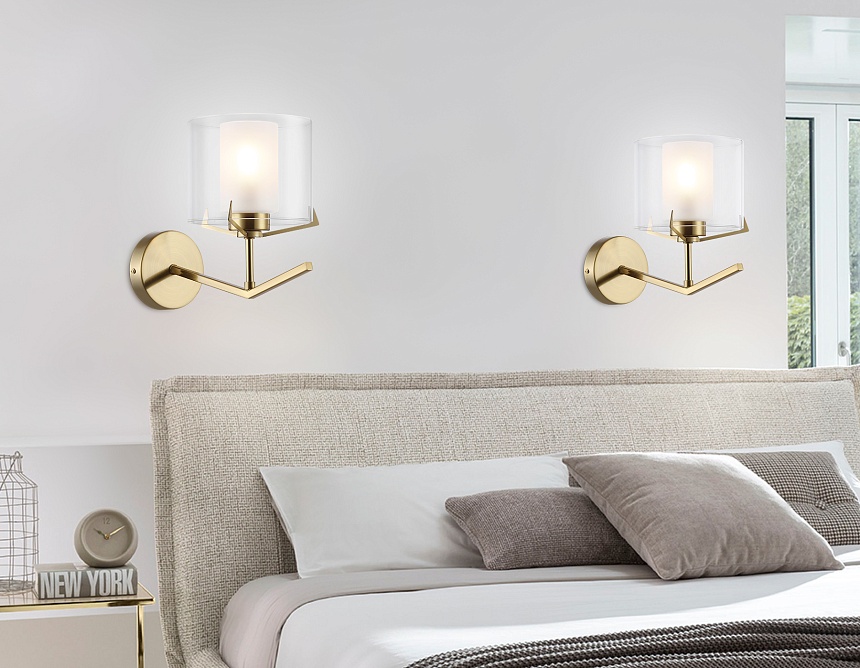 LH57010 BS/FR латунь/белый матовый E14 max 40W 280*150*220