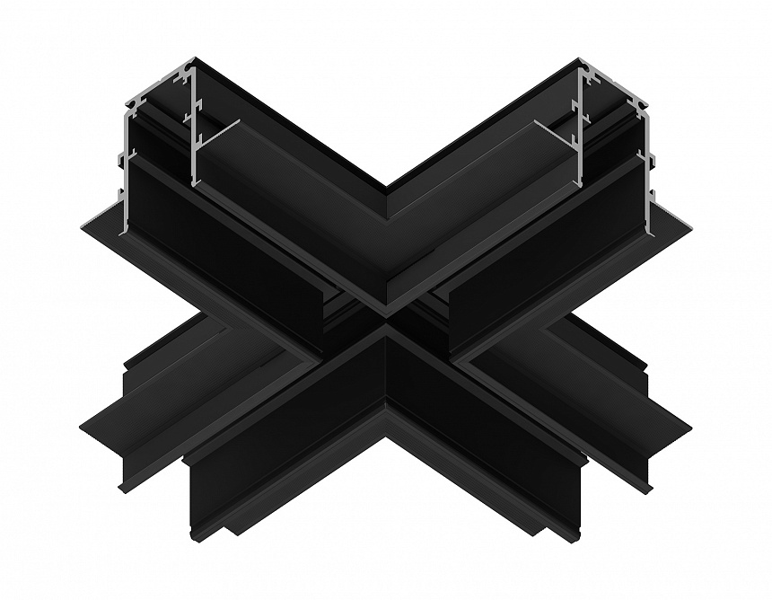 GL3358 BK черный коннектор х-образный встраиваемый 170*170*46,8