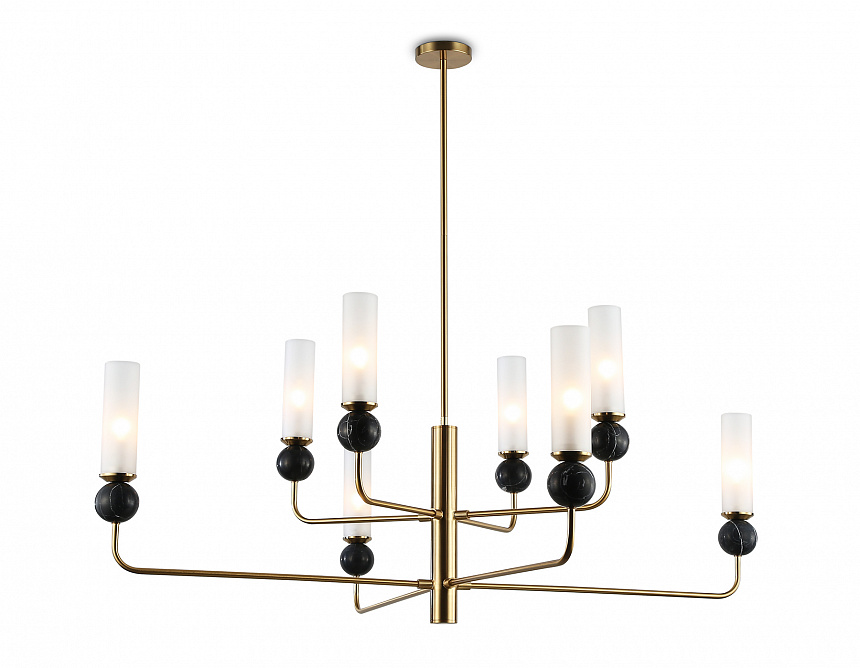 LH53264/8 BS/WH латунь/белый E14*8 max 40W D1260*1445