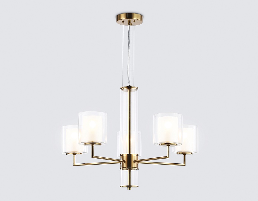 LH56011/5 BS/FR латунь/белый матовый E14*5 max 40W D640*1260