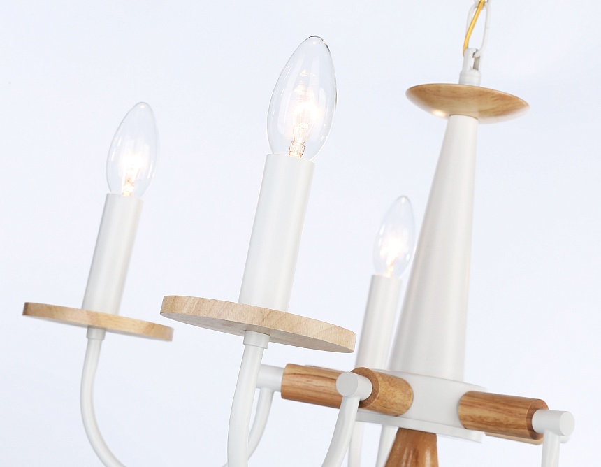 TR9592/5 WH/LW белый/светлое дерево E14/5 max 40W D555*660