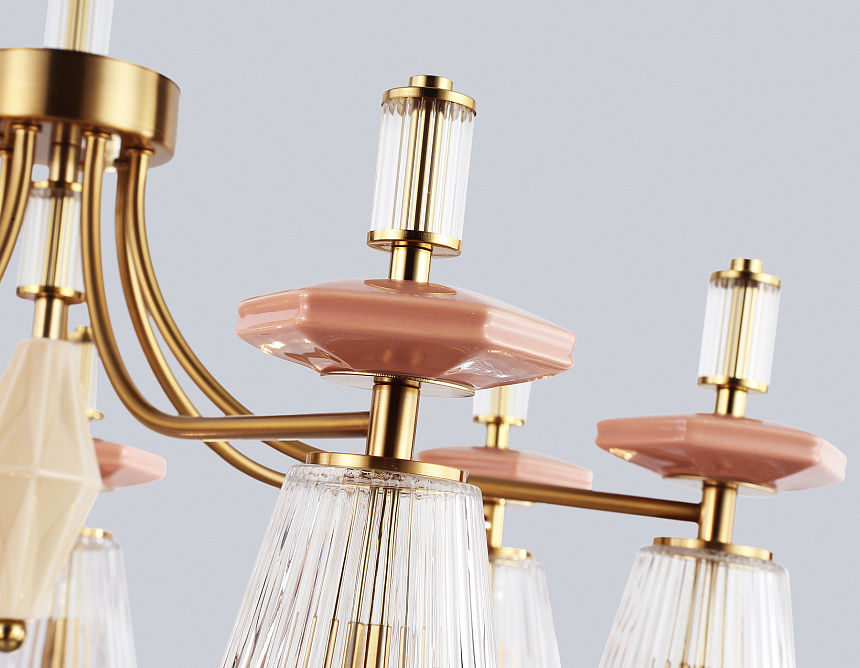 LH53184/7 BS/CL латунь/прозрачный E14*7 max 40W D750*1010