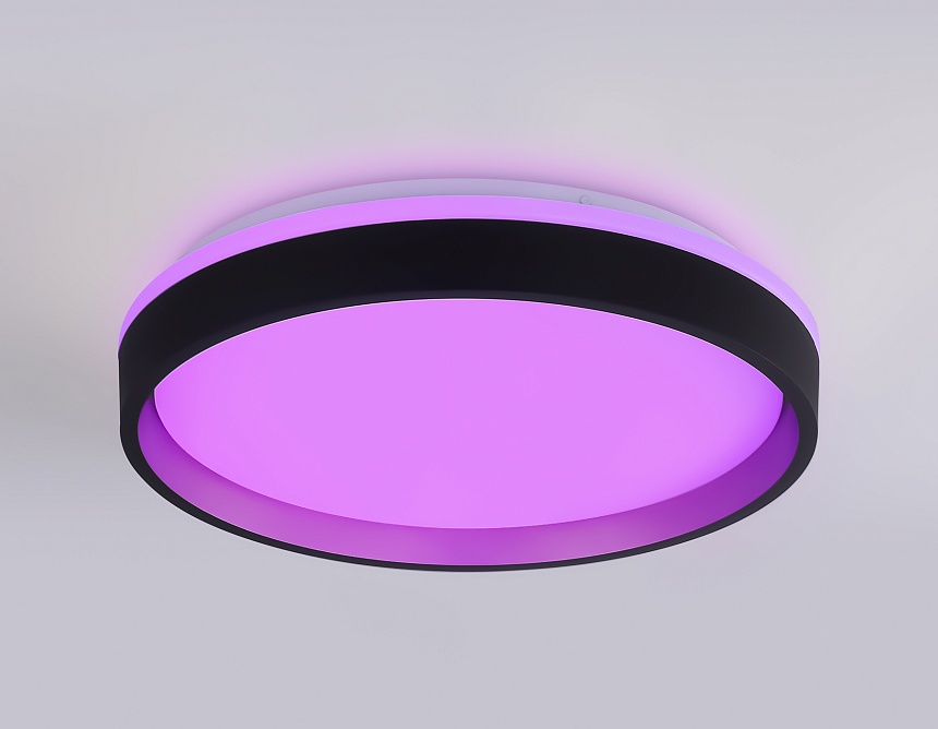 FZ604 BK/GD черный/золото IP20 46W 3000K-6500K+RGB D390*80 (ПДУ ИК)