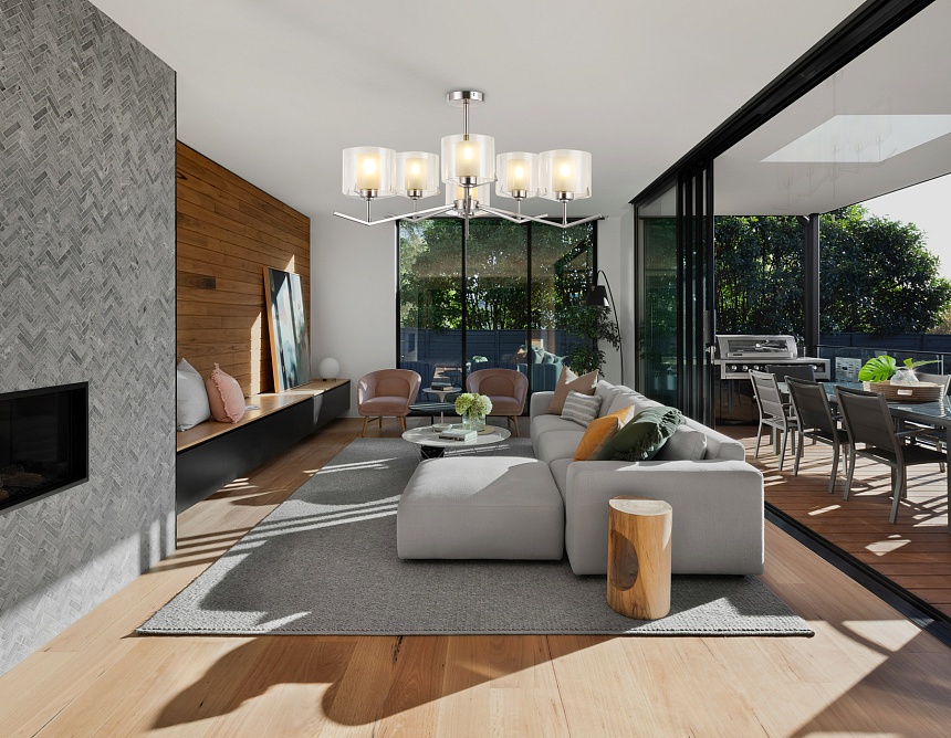 LH57002/6 SN/FR никель/белый матовый E14/6 max 40W D850*420