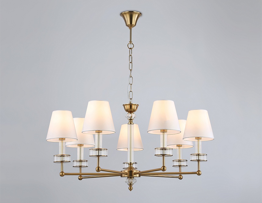 LH71023/7 BS/WH латунь/белый E14*7 max 40W D820*1130