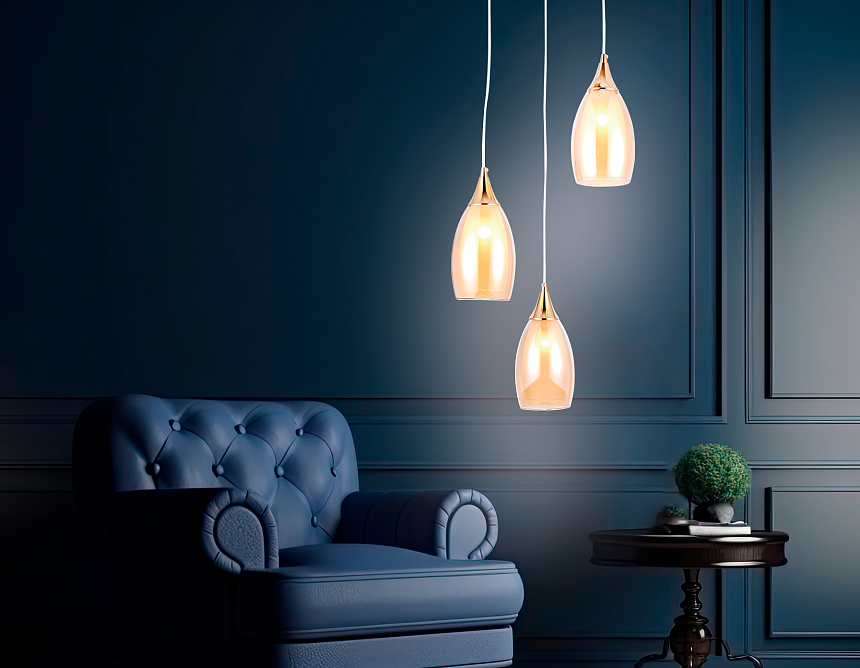 TR3549/3 GD/TI золото/янтарь E14 max 40W 370*130*1000