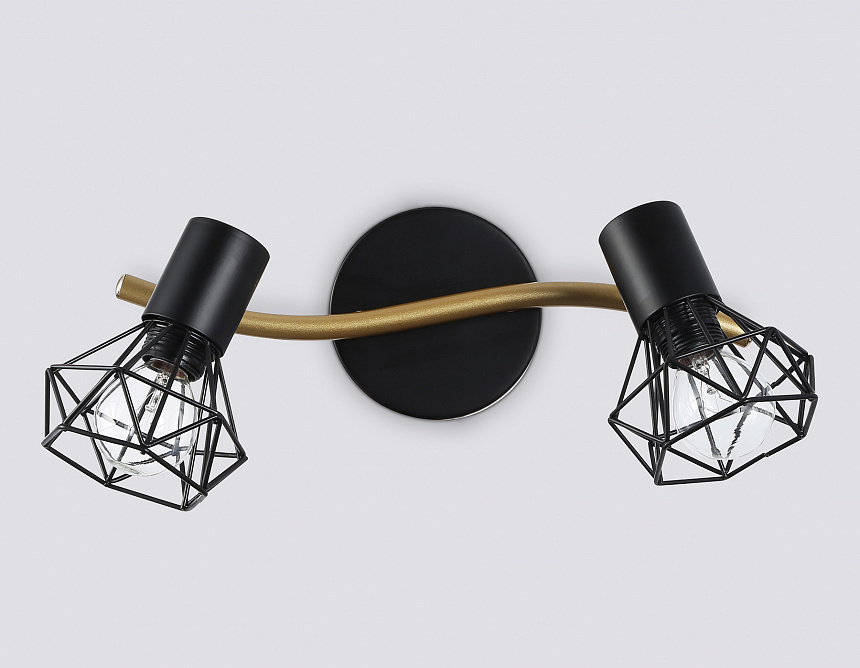 TR8656/2 BK/GD черный/золото E14/2 max 60W 330*100*185