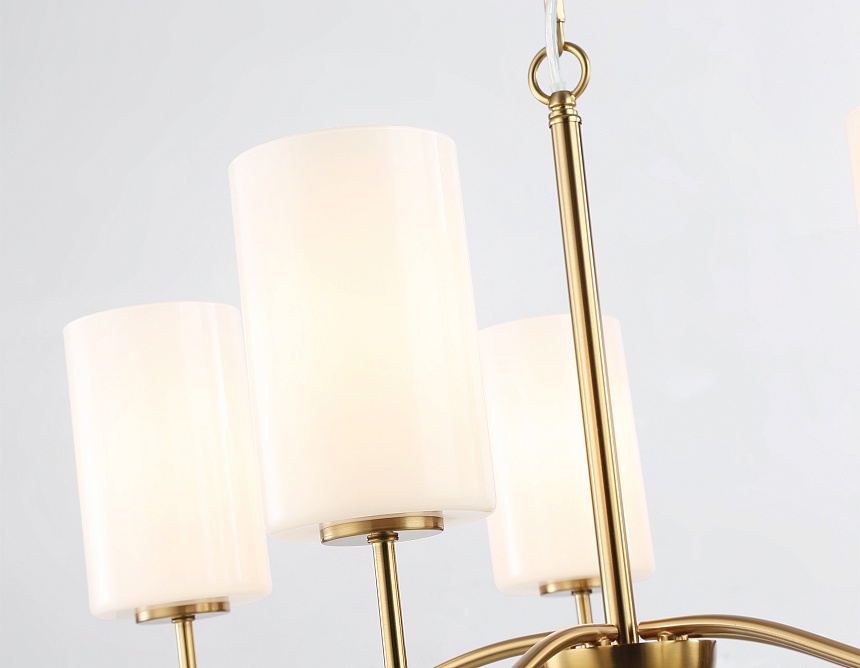 LH56051/5 BS/FR латунь/белый матовый E14*5 max 40W D590*950