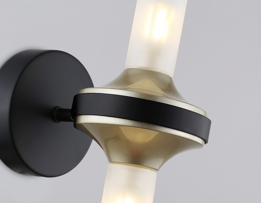 LH55355/2 BK/CGD/CL черный/золото/прозрачный G9/2 max 30W 150*100*320