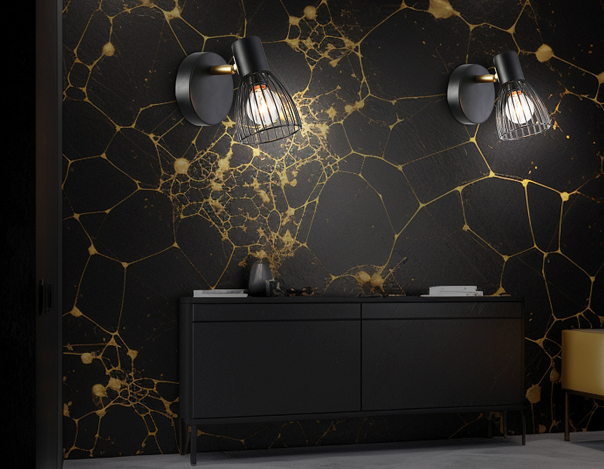 TR8659 BK/GD черный/золото E14 max 60W 160*100*145