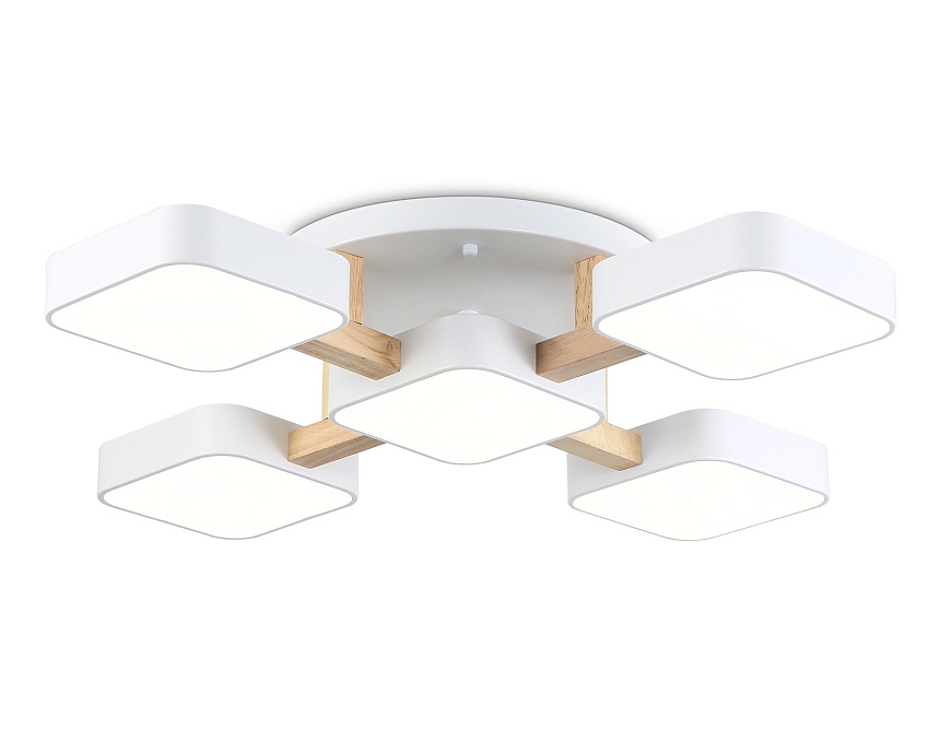 FL4881/5 WH/WD белый/дерево 90W 3000-6000K 675*675*110 (без ПДУ)