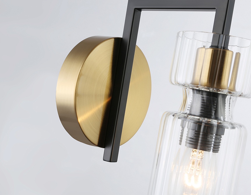 LH56119 BK/BS/CL черный/латунь/прозрачный E14 max 40W 150*100*210