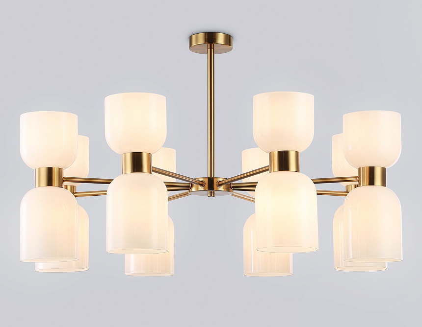 LH56095/16 BS/FR латунь/белый матовый E14*16 max 40W D860*510