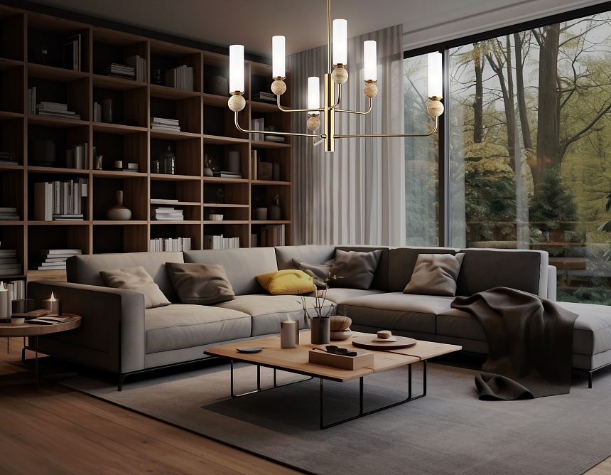 LH53251/6 BS/FR латунь/белый матовый E14*6 max 40W D1050*1445