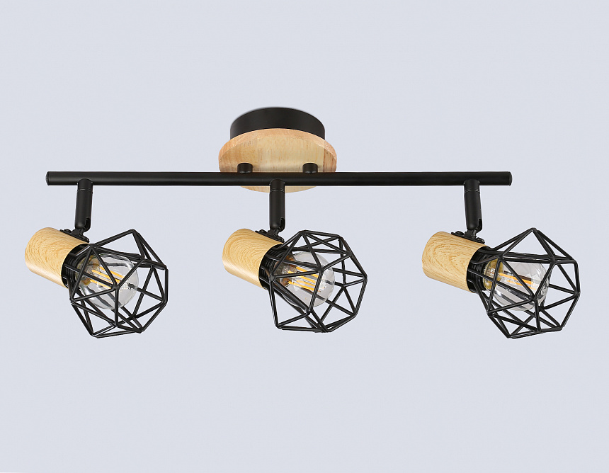 TR8753/3 BK/WD черный/дерево IP20 E27/3 435*115*200