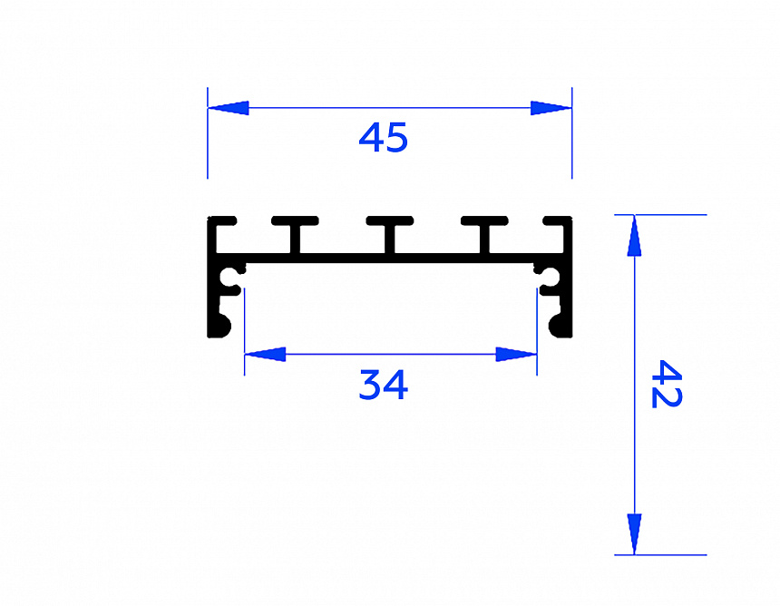 GP3070BK черный 2000*45*42