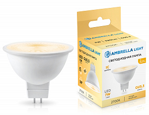 170713 Лампочка LED MR16 7W IC GU5.3 2700K 175-265V 38°