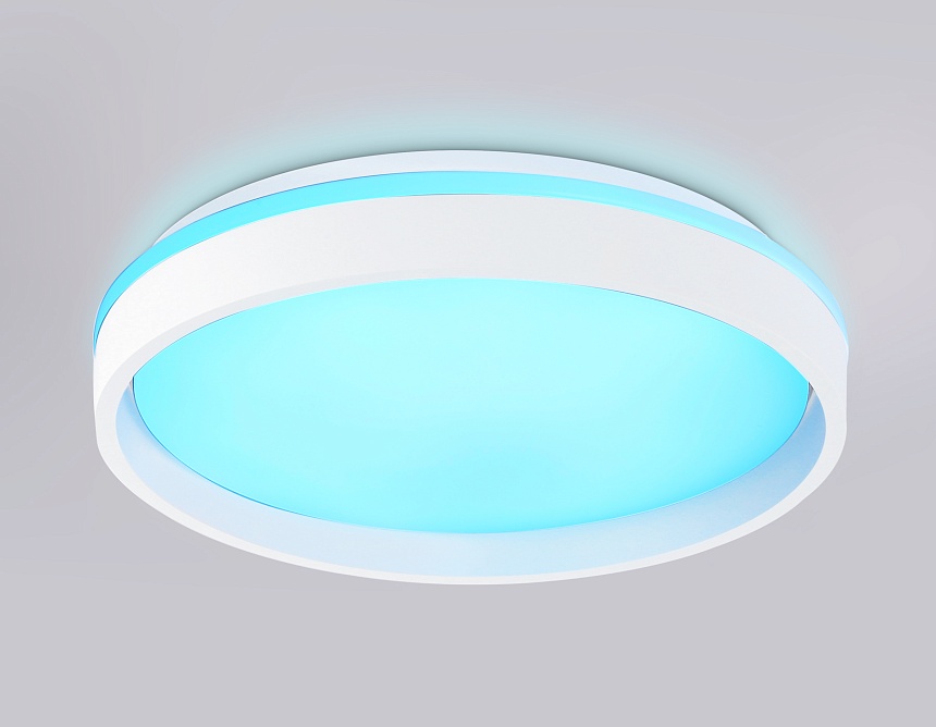 FZ601 WH/GD белый/золото IP20 46W 3000K-6500K+RGB D390*80 (ПДУ ИК)