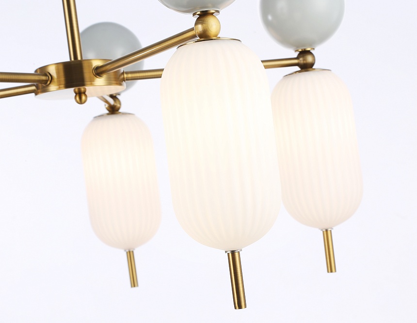 LH53104/5 BS/GR/FR латунь/серый/белый матовый G9*5 max 28W D650*750