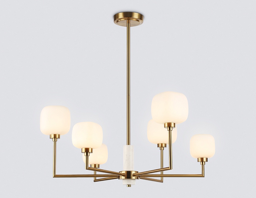 LH53015/6 BS/FR латунь/белый матовый G9*6 max 40W D690*680