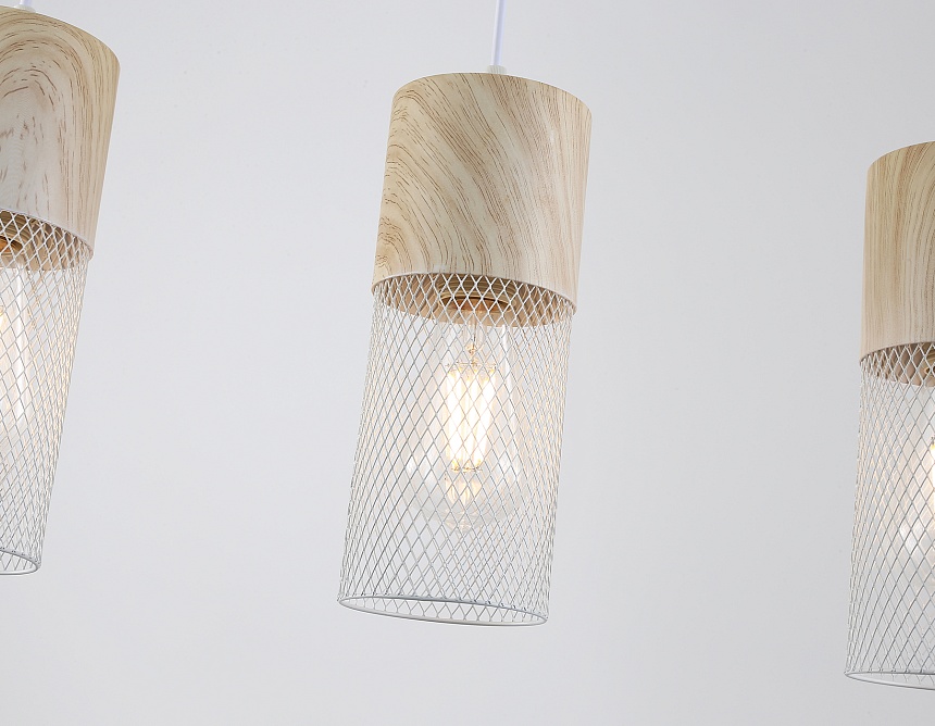 TR8499/3 WH/WD белый/дерево E27/3 max 60W 550*100*1000