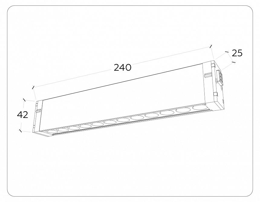 GL1301 WH белый IP20 12W 3000K-6400K 220V 24° 232*25*42 (Без ПДУ)