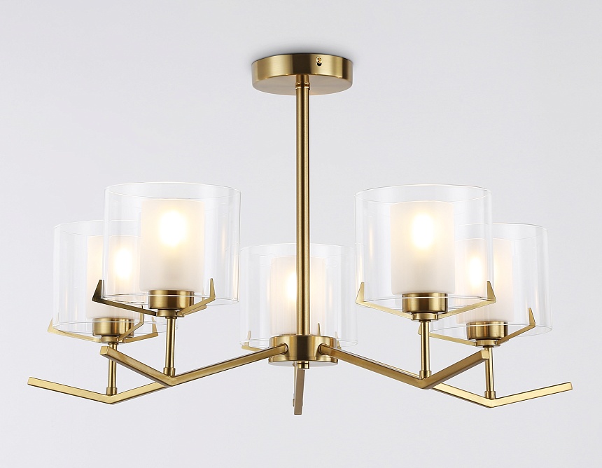 LH57007/5 BS/FR латунь/белый матовый E14/5 max 40W D690*390