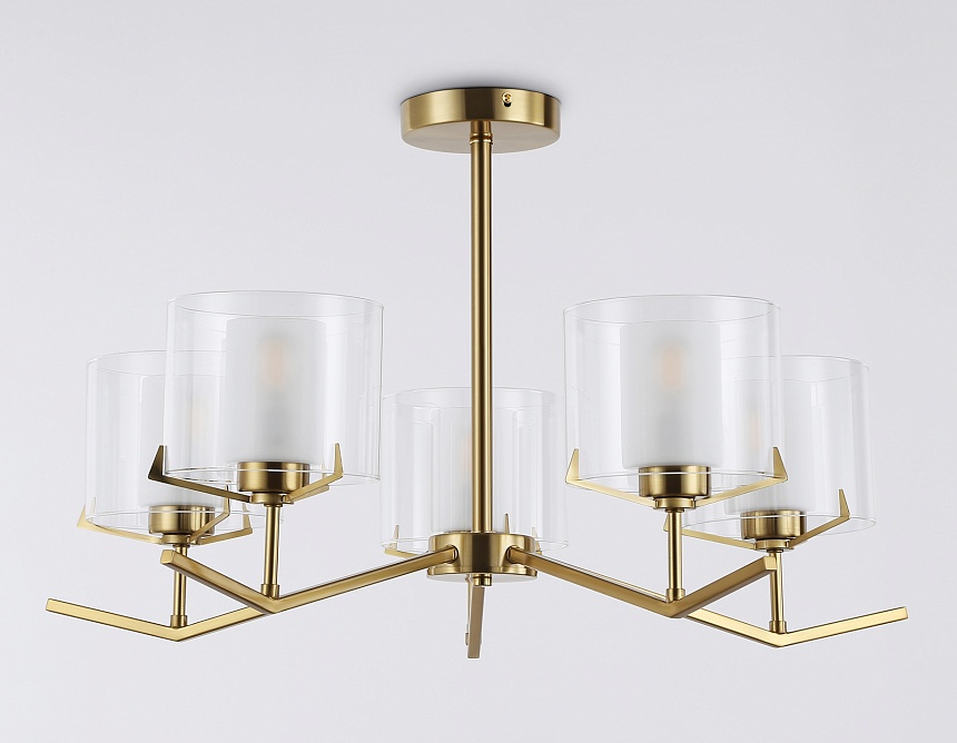 LH57007/5 BS/FR латунь/белый матовый E14/5 max 40W D690*390