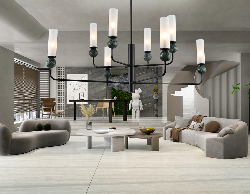 LH53275/8 BK/WH черный/белый E14*8 max 40W D1260*1445