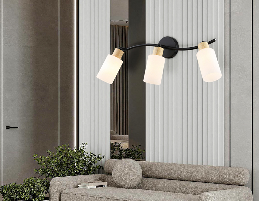 TR8722/3 BK/WD черный/дерево E14/3 max 60W 580*100*210